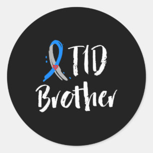 Sticker Rond T1d Frère Type 1 Sensibilisation au diabète Gris b