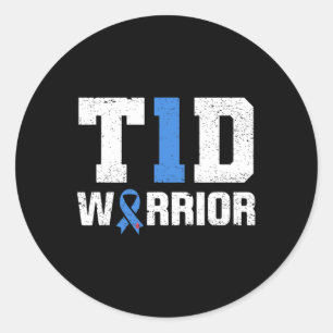 Sticker Rond T1D Guerrier Diabète Guerrier Diabète Sensibilisat