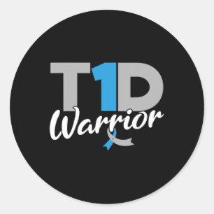 Sticker Rond T1d Guerrier Sensibilisation au diabète Type 1 Dia