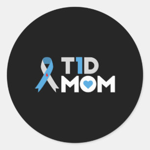Sticker Rond T1d Maman Diabète Sensibilisation Type 1 Insulte M
