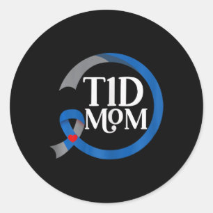 Sticker Rond T1D Maman Meilleur Diabète Type 1 Cadeaux de sensi