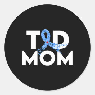 Sticker Rond T1D Maman Type 1 Sensibilisation au diabète Insult
