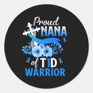 Sticker Rond T1d Nana Type 1 Sensibilisation au diabète Insulin