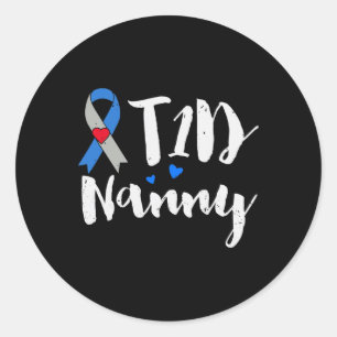 Sticker Rond T1D Nanny Type 1 Cadeaux de sensibilisation au dia