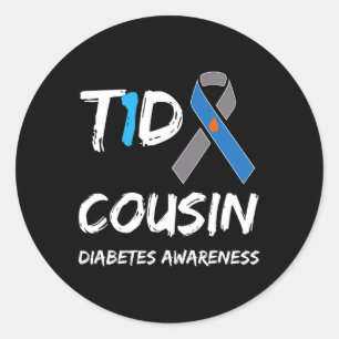 Sticker Rond T1d Ruban de sensibilisation au diabète de type 1