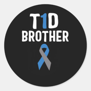 Sticker Rond T1d Sensibilisation au diabète du frère Type 1 Pan