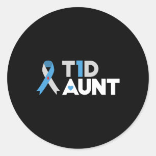 Sticker Rond T1D Tante Sensibilisation au diabète Type 1 Pancre