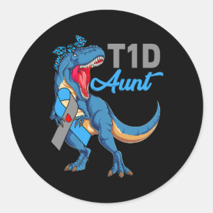 Sticker Rond T1d Tante Type 1 Mois de sensibilisation au diabèt