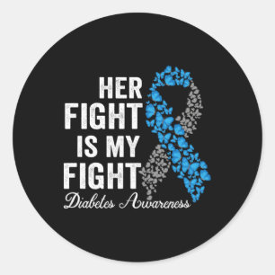 Sticker Rond T1d Vêtements Son combat est mon combat Type 1 Dia