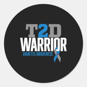 Sticker Rond T2d Guerrier Type 2 Sensibilisation au diabète Dia
