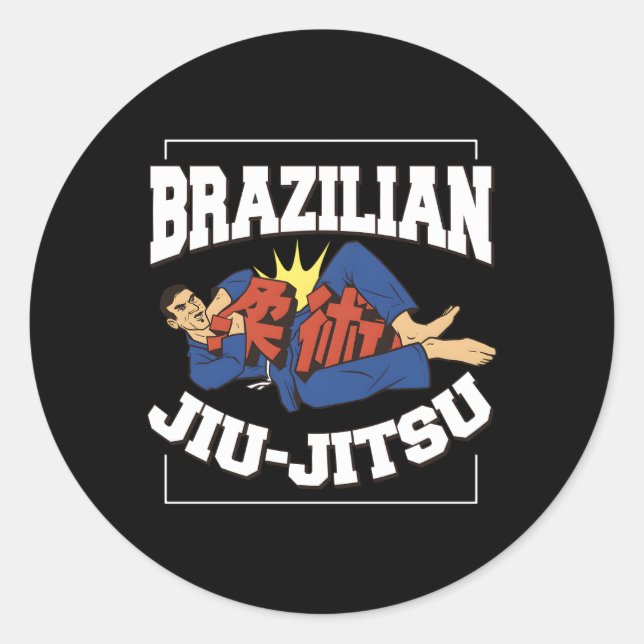 Sticker Rond T dit Jiu-Jitsu brésilien (Devant)