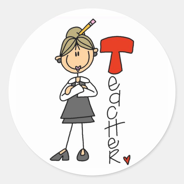 Sticker Rond T est pour enseignant (Devant)