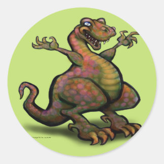 Sticker Rond T-Rex