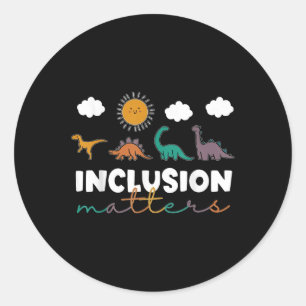 Sticker Rond T-rex Dinosaur Inclusion S Enseignement Spécial
