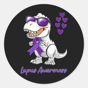 Sticker Rond T-rex Dinosaur Lupus Journée de sensibilisation Di