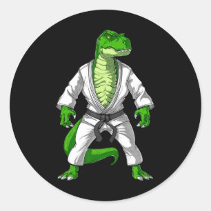 Sticker Rond T-rex Dinosaure Jiu-jitsu Judo Karaté Taekwondo Ma