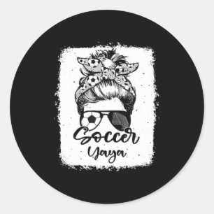 Sticker Rond T S Soccer Yaya Vintage Léopard Chignon Décoloré