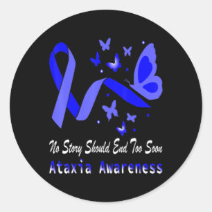 Sticker Rond T-Shirt75 Support pour papillon de sensibilisation