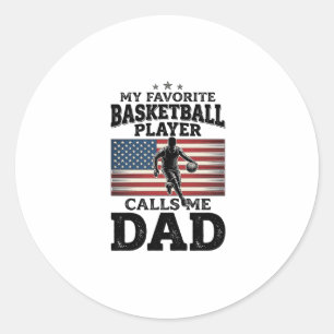 Sticker Rond T-Shirt à gravure vintage patriotique pour papa de