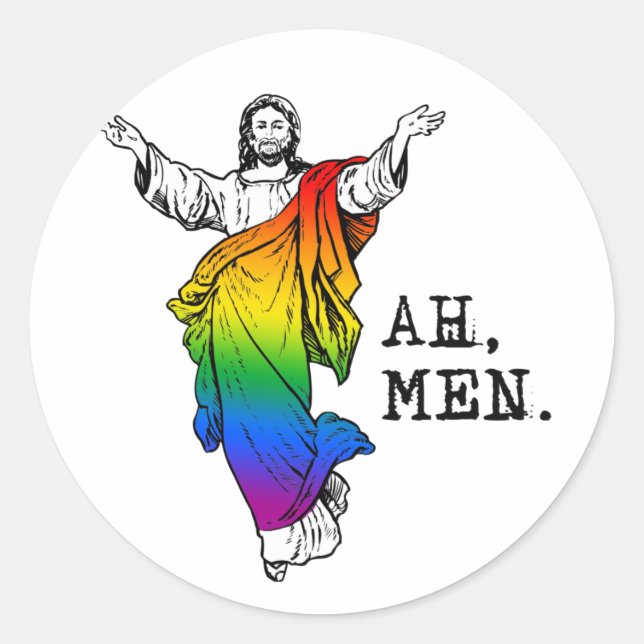 Sticker Rond T-shirt Ah Men (Devant)