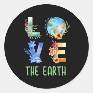 Sticker Rond T Shirt Amour Pour La Terre