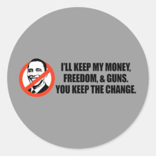Sticker Rond T-shirt anti-Obama - Vous gardez le changement