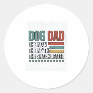 Sticker Rond T-shirt avec empreinte de patte vintage Papa Chien