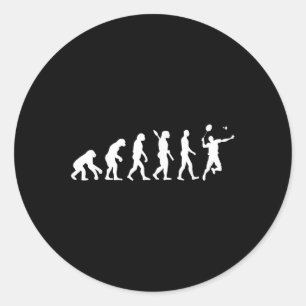 Sticker Rond T-shirt Badminton Evolution drôle raquettes balle