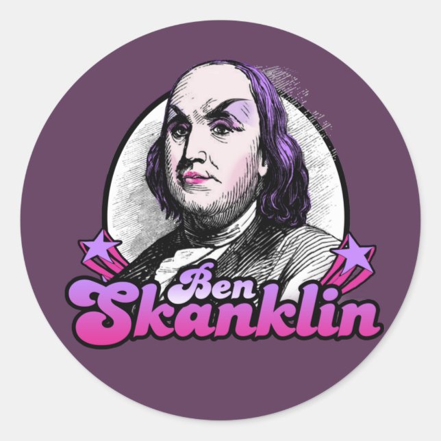 Sticker Rond T-Shirt Ben Skanklin (Devant)
