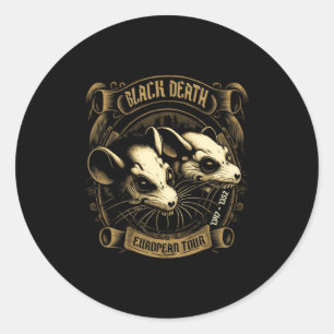 Sticker Rond T-shirt Black Death European Tour Histoire Goth