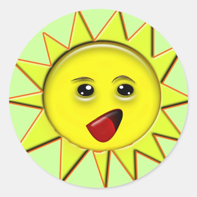 Sticker Rond T-shirt Cadeaux d'énergie solaire et produits prom (Devant)