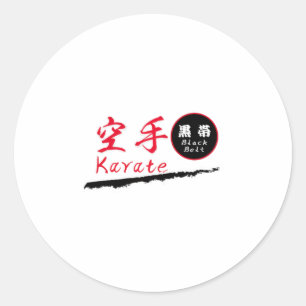 Sticker Rond T Shirt Ceinture Noire Karaté