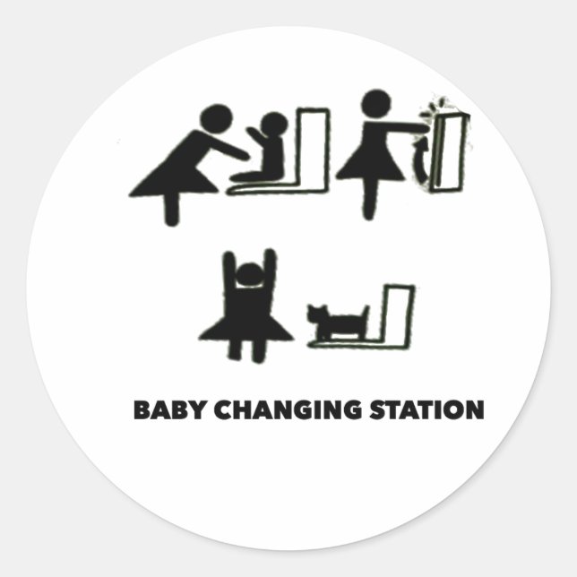 Sticker Rond T-shirt Changer de bébé (Devant)