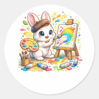 Sticker Rond T-shirt chat mignon Kawaii | Chat de dessin animé 