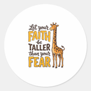 Sticker Rond T-shirt chrétien vintage girafe La Foi Plus Forte