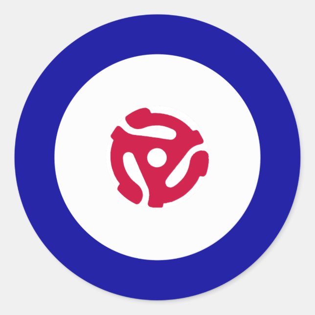 Sticker Rond T-shirt cible 45 tr/min (Devant)