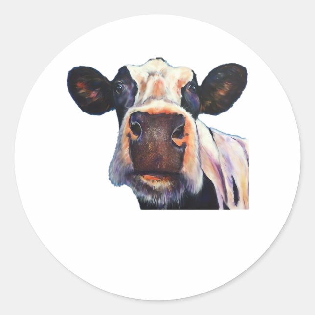 Sticker Rond T-shirt classique de la vache sainte (Devant)