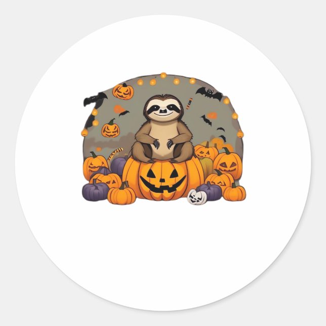 Sticker Rond T-shirt classique de Sloth-o-ween (Devant)