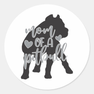 Sticker Rond T-shirt classique Pit Bull Mom