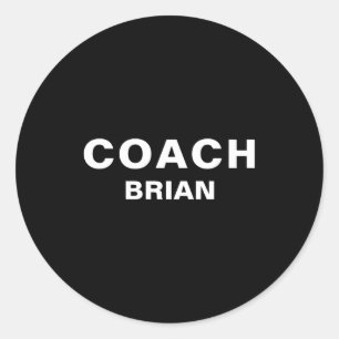 Sticker Rond T-shirt Coach noir texte gras
