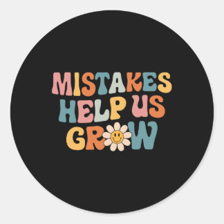 Sticker Rond T-shirt Daisy Mentalité de Croissance Positive Rét