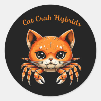 Sticker Rond T-shirt de créature de crabe de chat mignon drôle