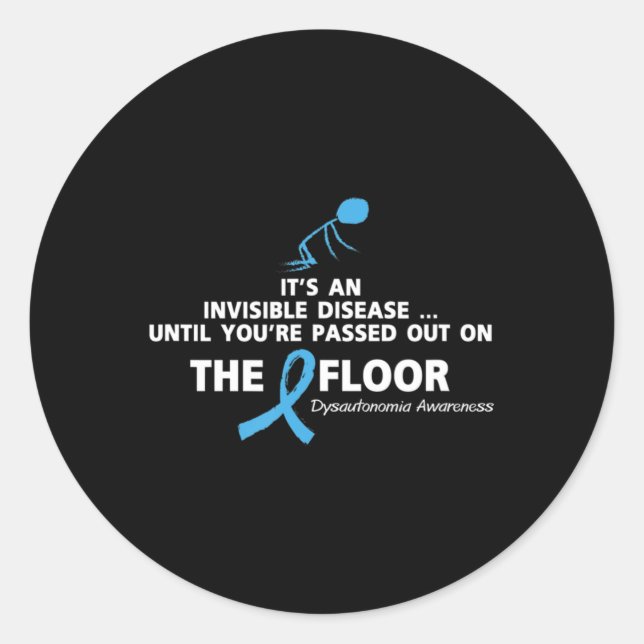 Sticker Rond T-shirt de Dysautonomia (Devant)