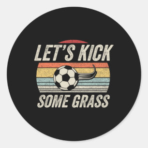 Sticker Rond T-shirt de foot drôle Rétro Vintage Allons botter