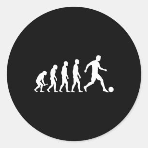 Sticker Rond T-shirt de football Evolution Drôle Evolution Desi
