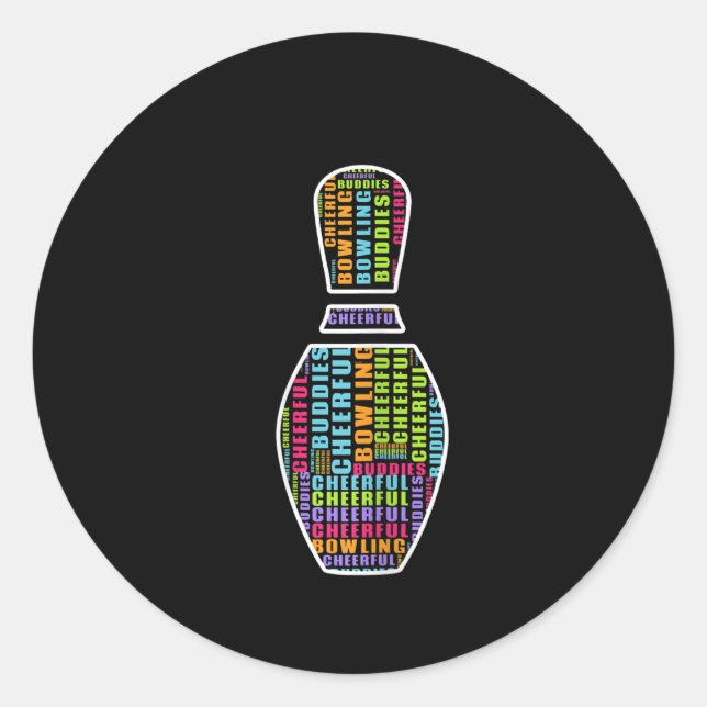 Sticker Rond T-shirt de la brigade de bowling joyeuse pour femm (Devant)