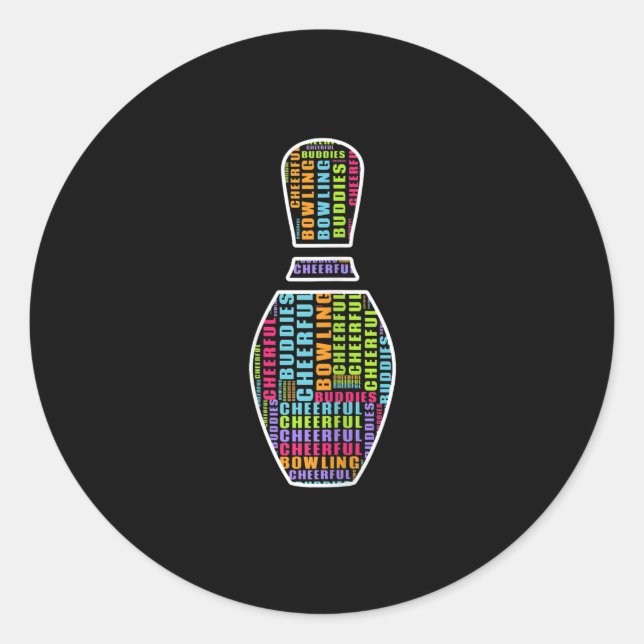 Sticker Rond T-shirt de la brigade de bowling joyeuse pour femm (Devant)
