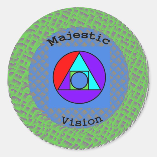 Sticker Rond T-shirt de la série Triangulation Vision Majestic (Devant)