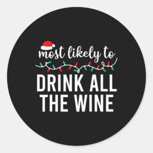 Sticker Rond T-shirt de Noël assorti pour famille «Plus suscept