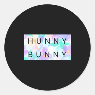 Sticker Rond T-shirt de Pâques pour enfants lapin hunny adorabl